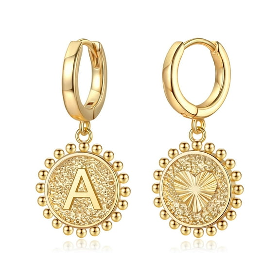 TINGN Initial Huggie Hoop Earrings for Women 925 Sterling Silver Post Dainty Cute Earrings