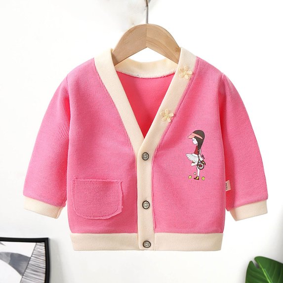 QISIWOLE Toddlers Baby Grils Boys Cute Ear Buttons Solid Thick Knit Cardigan Warm Jacket Savings !