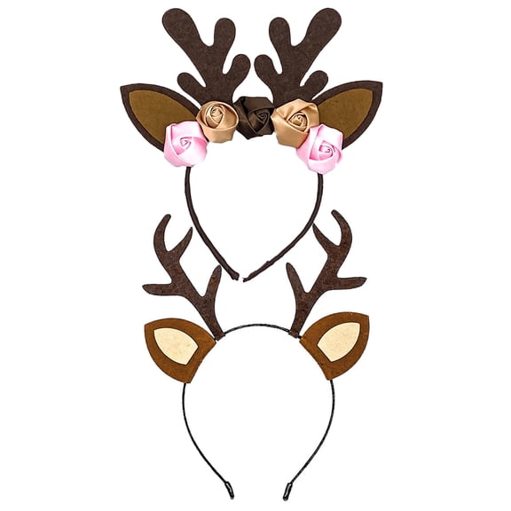 OULII 1Set Christmas Antler Hairband Decorative Costume Prop Assorted Color Lightweight Durable Design