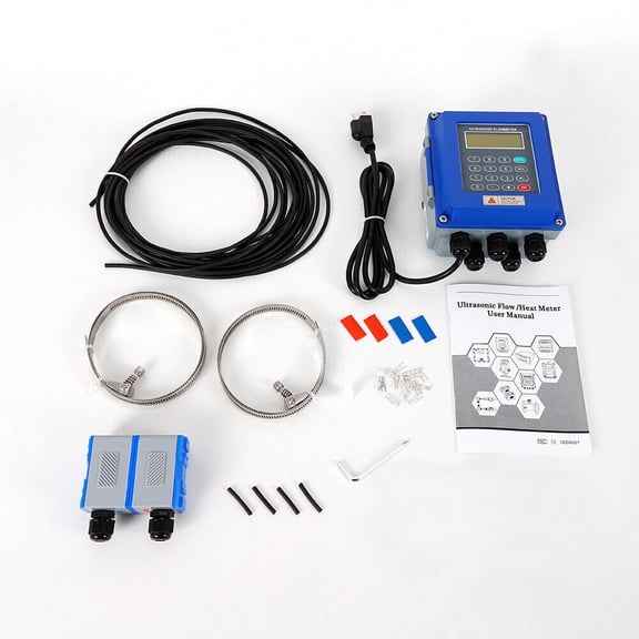 Flowmeter Lcd Display TUF-2000B+TM-1 Transducer DN50-DN700m Fixed Clamp Ultrasonic Flow Meter