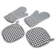 thumbnail image 4 of Guantes de algodón de silicona, almohadilla de aislamiento térmico, juego de guantes para horno, mitones para uso en cocina, 4 of 8