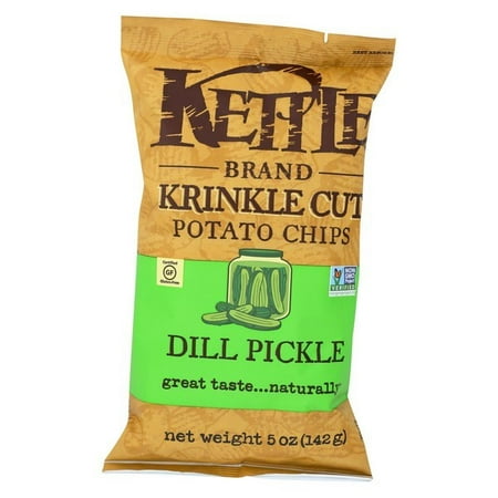 Kettle Brand Krinkle Cut Potato Chips - Dill Pickle - Pack of 15 - 5