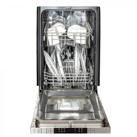 ZLINE - 18" Compact Top Control Built-In Dishwasher with Stainless Steel Tub, 40 dBa - Stainless steel