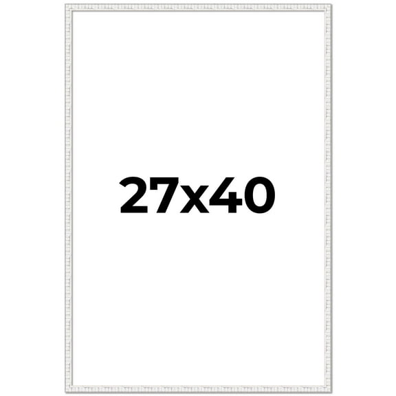 27x40 Frame White Real Wood Movie Poster Frame Width 0.75 inches | Interior Frame Depth 0.5 inches