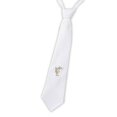 thumbnail image 2 of Cravate Ajustable en Coton Blanc 14 Pouces Design Calice Brodé Or pour Garçons, 2 of 4