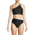 thumbnail image 4 of Calvin Klein JUMBO PLAID BLACK Plaid One-Shoulder Bikini Swim Top, US X-Large, 4 of 4