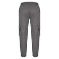 thumbnail image 4 of KeShDi Cargo Sweatpants Men Army Pants Casual and Fashionable Solid Color Pocket Drawstring Elastic Waist Workwear Pants Gray XL, 4 of 6