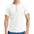 thumbnail image 1 of Hanerdun Men Solid Color T-Shirts Male Short Sleeve Crew Neck Tee White M, 1 of 6