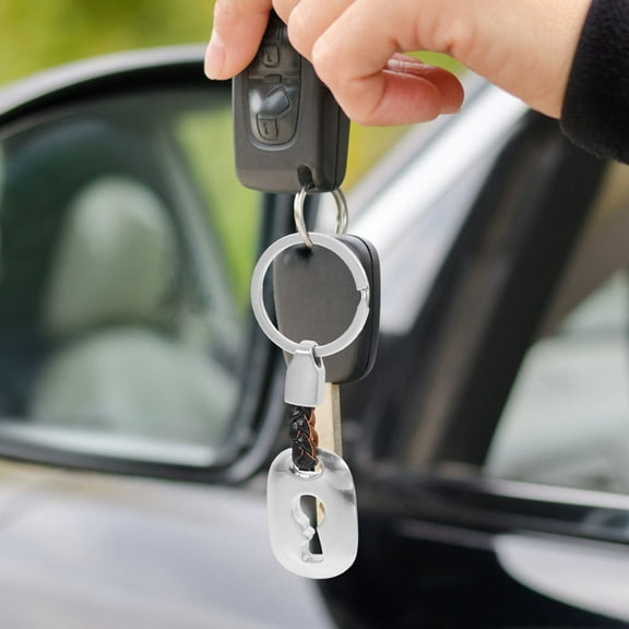 WHAMVOX 2 Pcs Key Chain Keychain for Boyfriend Rings Lovers Man Silver