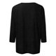 thumbnail image 5 of Camiseta básica de verano informal de color liso con cuello en V para mujer - Poliéster, manga 3/4, aberturas laterales - S-XXL, 5 of 5