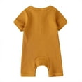 thumbnail image 4 of Newborn Baby Jumpsuit Child'S Summer Jumpsuit Boys and Girls Baby Botton Short Sleeve Round Neck Cute Solid Shorts Rompers New Casual Winter Jumpsuits Brown Newborn, 4 of 9