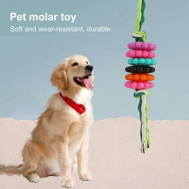 CBFFDC Puppy Pet Teething Toy Pet Puppy Toy Toothbrush Durable Ropes Bundle Bite resistant Interactive Flower Shape Dog Ball Toy