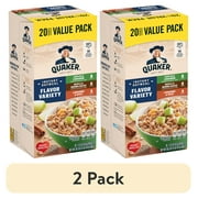 (2 pack) Quaker Instant Oatmeal, Flavor Variety Value Pack, 20 Packets (8 Apples & Cinnamon, 8 Maple & Brown Sugar, 4 Cinnamon Spice)
