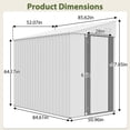 thumbnail image 6 of White 4' x 7' Lean-To Storage Shed, Heavy-Duty Metal Outdoor Garden & Bike Shed with Lockable Door, Easy Assembly Backyard Storage Solution, 6 of 10