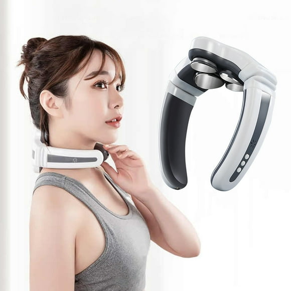 COFEST Cervical Spine Massager - 4 Head 6 Kinds of Massage Modes, Cervical Charging Neck and Shoulder Massager, for Elders/Friend/Adult Gray