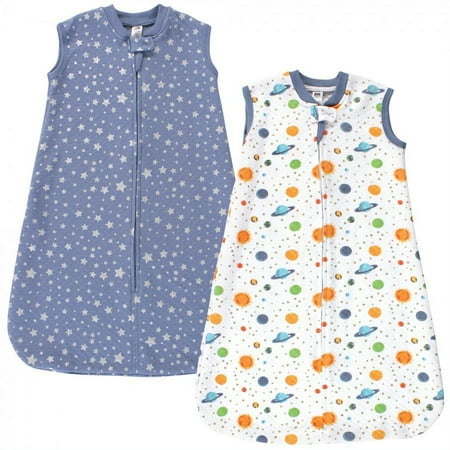 UPC: 0660168588620 | Hudson Baby Infant Premium Quilted Sleeveless Sleeping Bag and Wearable Blanket  Space 2-Pack  0-6 Months