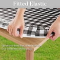 thumbnail image 3 of UMINEUX 3-Piece Rectangle Checkered Picnic Table Cover with Bench Covers Vinyl Flannel Backing with Elastic Edge (30"x72", Black and White), 3 of 9