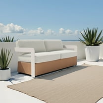 Gelo Sofa White & Brown Sofa, Modern Style, Seats up to 2, Aluminum, Outdoor Living