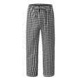thumbnail image 2 of Men's Pajama Bottoms Plaid Soft Lounge Pants with Pockets Relaxed Fit Drawstring Home Pants Men's Sleepwear Black XXL, 2 of 5