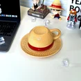thumbnail image 1 of Taza de agua para cosplay de ONE piece de Bandai, taza de cerámica creativa de Luffy, Ace, Sabo, taza de café con forma de sombrero de los tres hermanos para fiestas, 1 of 6