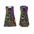 thumbnail image 7 of Naloa Neon Bar Drinks Print Women's Summer Spring Casual Beach Sundress,Vacation Sleeveless Tank Crewneck Loose Dresses, 7 of 7