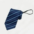 thumbnail image 2 of Xfvqtps Tie for Men Zipper Ties Pre-Tied Neckties Adjustable Stripe 3.15" for Formal Dress Business Dark Blue, 2 of 4