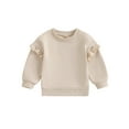 thumbnail image 1 of Gupgi Bambin Bébé Fille Solide Pull Col Rond Manches Longues Sweat-Shirt Coupe en Vrac Tops 0-4 Ans, 1 of 9