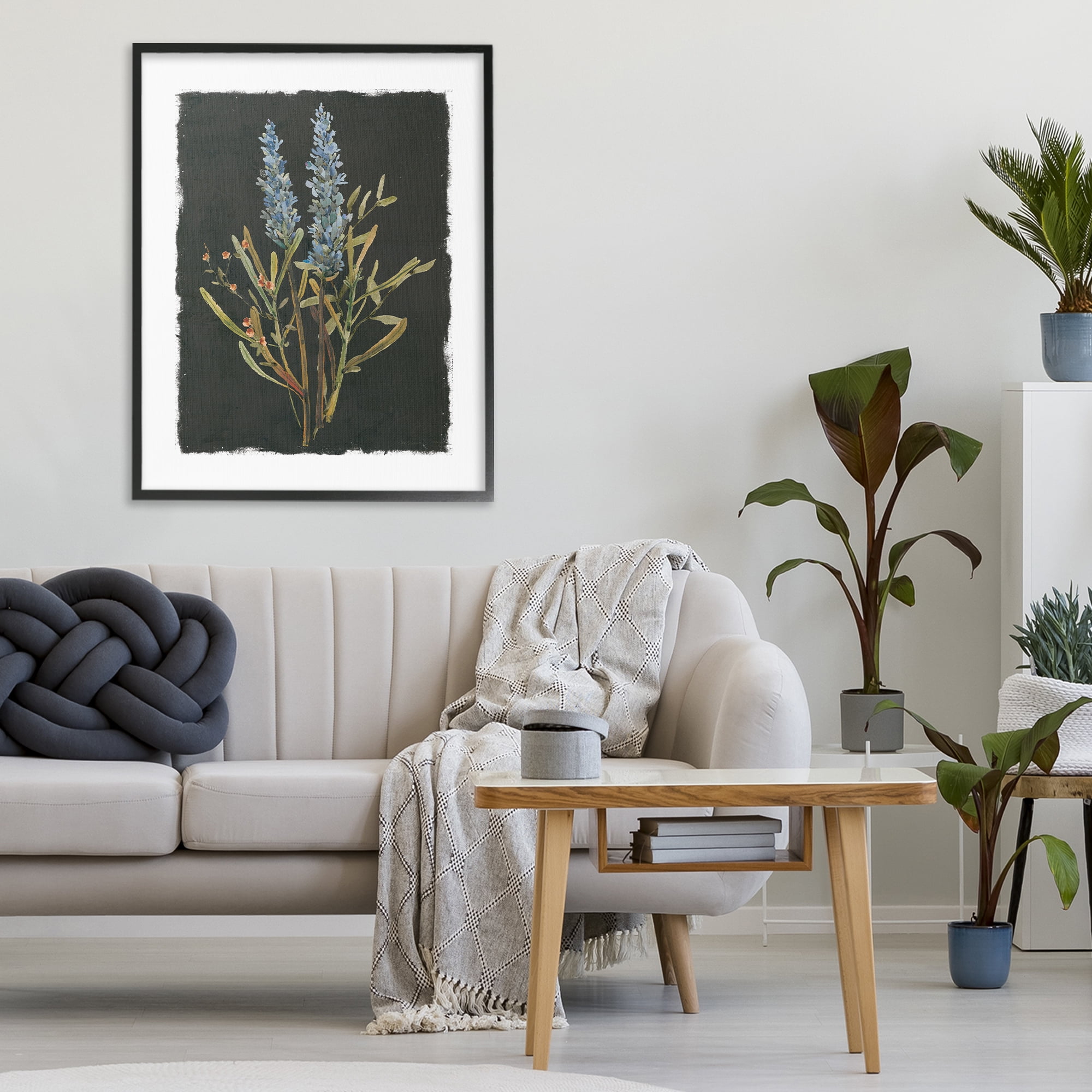 Stupell Industries Lavender Sprigs on Dark Background Black Framed Giclee Art, design by Carol Robinson