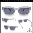 thumbnail image 2 of Mod Gentleman Style Hipster Narrow Thick Horn Rim Mod Sunglasses Grey - Black, 2 of 7