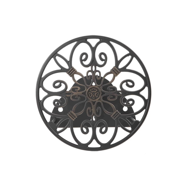 Liberty Garden Products 670 Manguera decorativa montada en la pared, mayordomo con capacidad para 125 pies de color negro