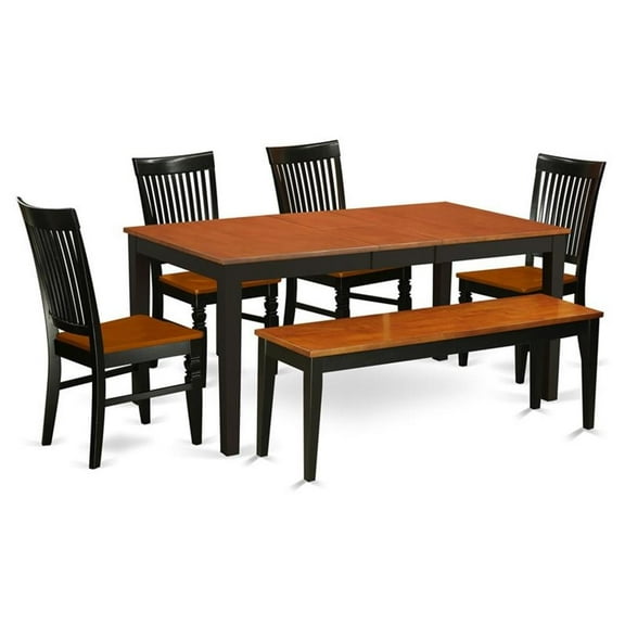 Atlin Designs 6-piece Wood Dining Set in Black/Cherry