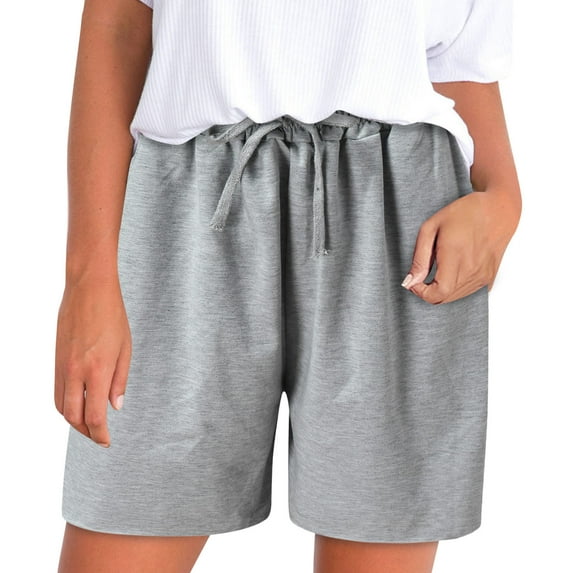 Pxiakgy pants for women Women's Summer Solid Color High Waist Slim Shorts Sports Pants Casual Shorts Grey + S