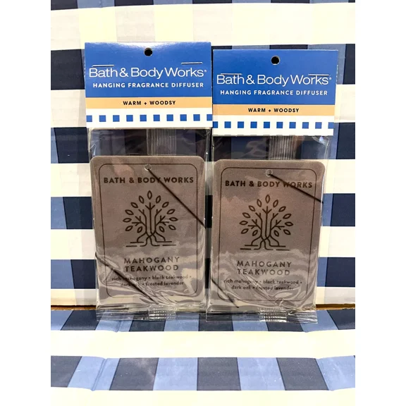 2 Pack Bath & Body Works Hanging Fragrance Diffuser - Mahogany Teakwood