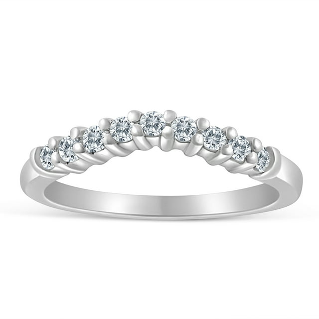 Bracelet de Mariage Chevron 1/4ctw en Or Blanc 10k