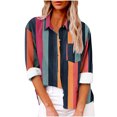 thumbnail image 2 of Hicidod Shirts for Women Long Sleeve Cotton Linen Fashion Printed Blouse Spring Summer Button Down Casual Tops with Pockets, 2 of 5