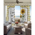 thumbnail image 6 of Sunflowers Kitchen Curtains Yellow Floral Botanical Checkered Farmhouse Cafe Short Curtains for Bathroom Blackout Window Curtain Small Window Treatment Drapes for Bedroom Living Room 42"x45"x2, 6 of 9