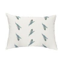 Simply Daisy, 14" x 20" Feather Stripe Green Floral Decorative Outdoor Pillow