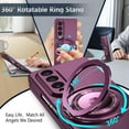 thumbnail image 2 of Tianle Magnetic Mobile Phone Case for Samsung Galaxy Z Fold 4 5G,Rotating Folding Stand Shockproof Phone Case Compatible with Samsung Galaxy Z Fold 4 (Purple), 2 of 7