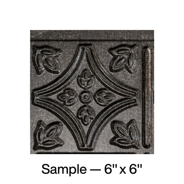 FASÄDE Traditional Style/Pattern 1 Decorative Vinyl Backsplash Panel in Smoked Pewter (6X6 Inch Sample)