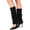 Black, variant on Womens 80s Long Boot Socks Y2k Ribbed Knit Leg Warmers Slouchy Socks Soft Stretchy Winter Calf Socks for Dance Yoga Party Halloween Clothes Free Size