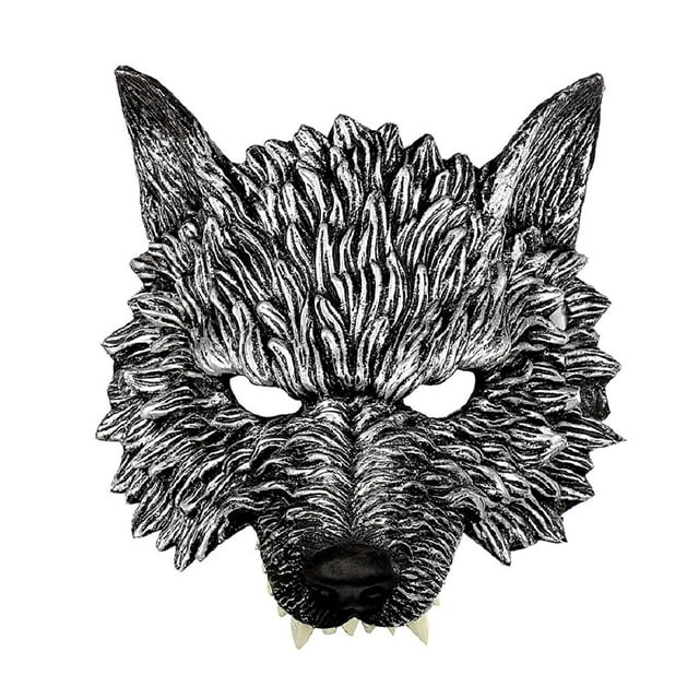 Máscara de lobo de Halloween KIHOARL de mitad cara de hombre lobo para cosplay