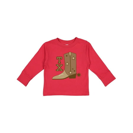 

Inktastic Texas Cowboy Boot Gift Toddler Boy or Toddler Girl Long Sleeve T-Shirt