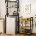 thumbnail image 5 of LinkRomat 6-Tier Bathroom Shelf, Over Toilet Bathroom Organizer with Rolling Cart & 6 Hooks,Over the Toilet Storage Rack for Bathroom, Brown, 5 of 7