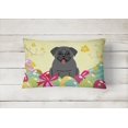 thumbnail image 2 of Carolines Treasures BB6006PW1216 Easter Eggs Pug Black Canvas Fabric Decorative Pillow, 12H x16W, multicolor, 2 of 3