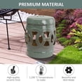 thumbnail image 3 of Outsunny 14" x 17" Ceramic Garden Stool with Double-Coin Knotted Ring Design & Strong Glazed Material, Green, 3 of 9