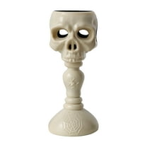 SLYNSHome Halloween Skull Candlestick Decorative Skull Taper Candle Holders for Halloween Home Party Supplies