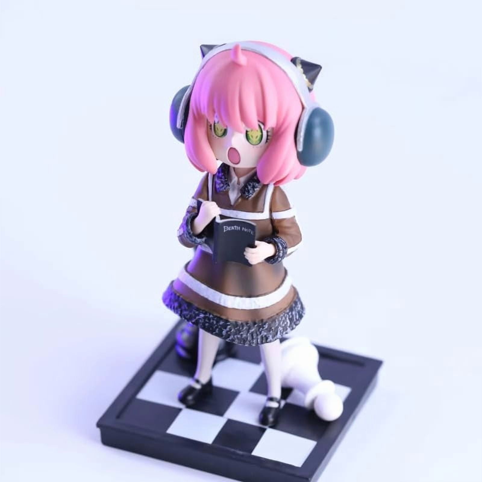 New Anya Forger Figure, Standing Replacement Head Anya Forger Action Figures 18cm/7.1inch PVC Handmade Anime Character Statue Model Decoration Gifts