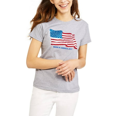 Flag Thermal Shirt - Women's Short Sleeve Crewneck 2017 Flag Graphic T-Shirt