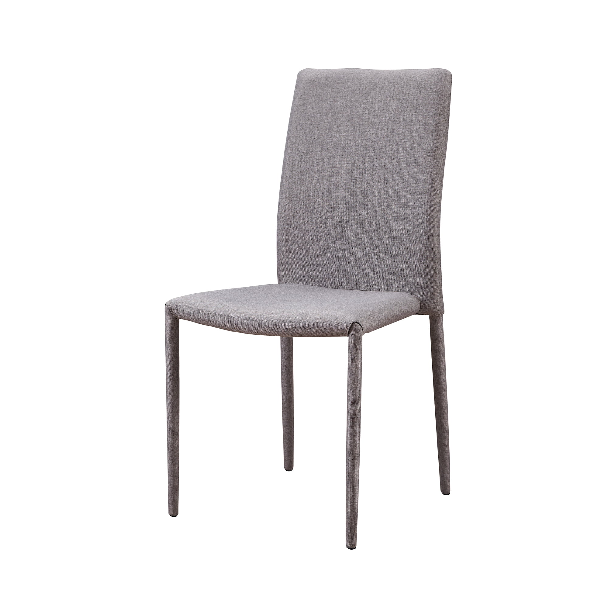 Versanora Stackable Light Grey Fabric Covered Dining Chair with Metal