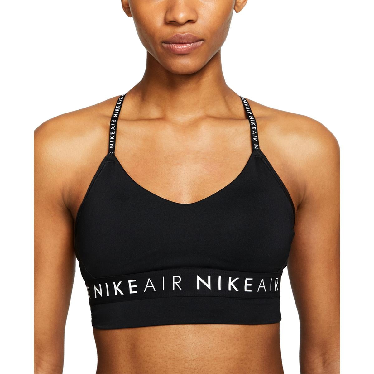 Nike Indy Air Graphic Light Support Sports Bra Black
